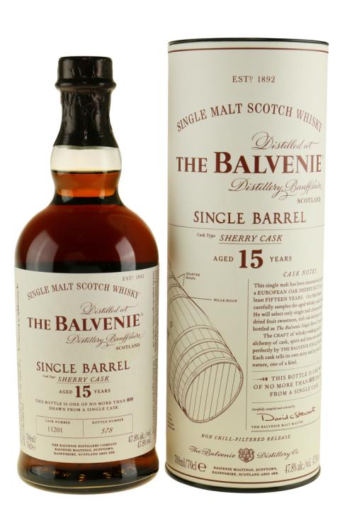 Balvenie 15 Years Single Barrel Sherry Cask Whisky Balvenie 15 Years Single Barrel Sherry Cask Whisky
