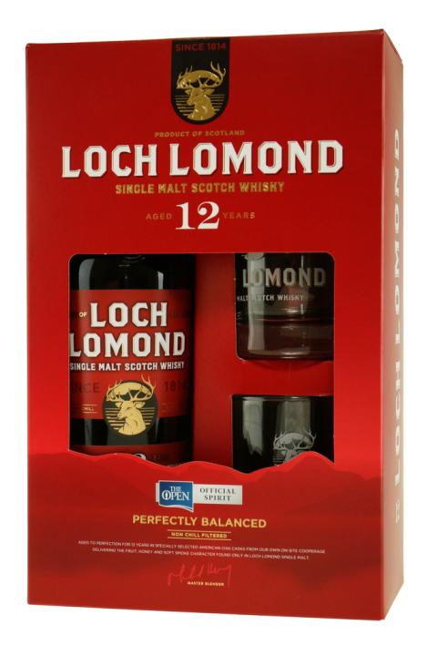 Loch Lomond 12 Years Old Gift Box m. 2 tumblerglas Whisky Loch Lomond 12 Years Old Gift Box m. 2 tumblerglas Whisky