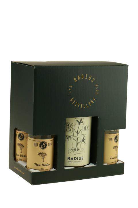Radius Gin ØKO med 4 Tonics i Gaveæske - Gin Radius Gin ØKO med 4 Tonics i Gaveæske - Gin