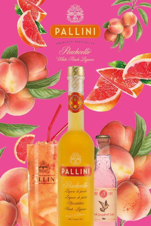 Pallini Pink Peachello - Pakke - Cocktailpakke Pallini Pink Peachello - Pakke - Cocktailpakke
